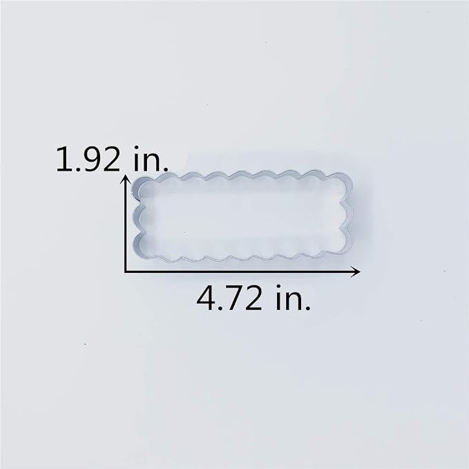 LILIAO Scalloped Edge Rectangle Cookie Cutter, 4.7 x 1.9 inch, Stainless Steel