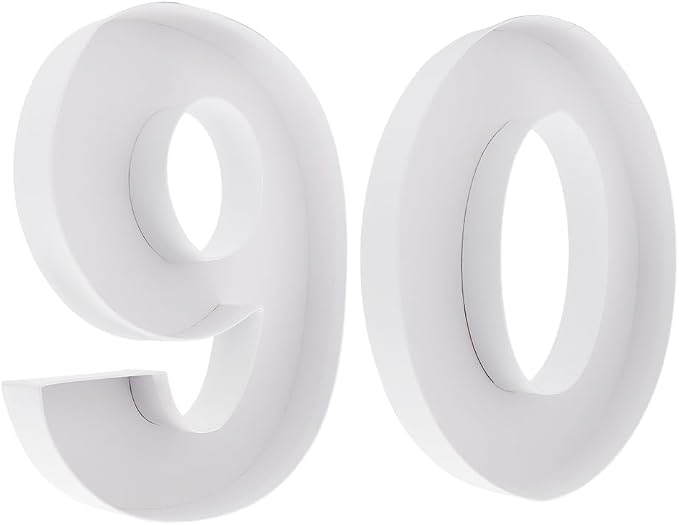 12inch Cardboard Number Fillable Food Tray Box for Charcuterie, Cupcake Arrangement, Birthday Anniversary (White, 60&90)