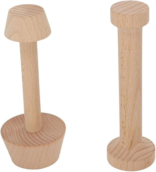 2 Pcs Wooden Tart Tamper Muffin Presser Mold Egg Tart Press Tool Baking Pastry Dough Pusher Double Side Tamper for Kitchen