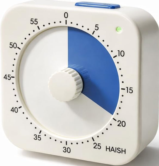 60 Minute Visual Timer for Kids - Premium Countdown Timer with Magnetic Back & Pause Function, Silent Operation for Classroom Teaching Home, Time Management Tool(Batteries Included) (Blue)