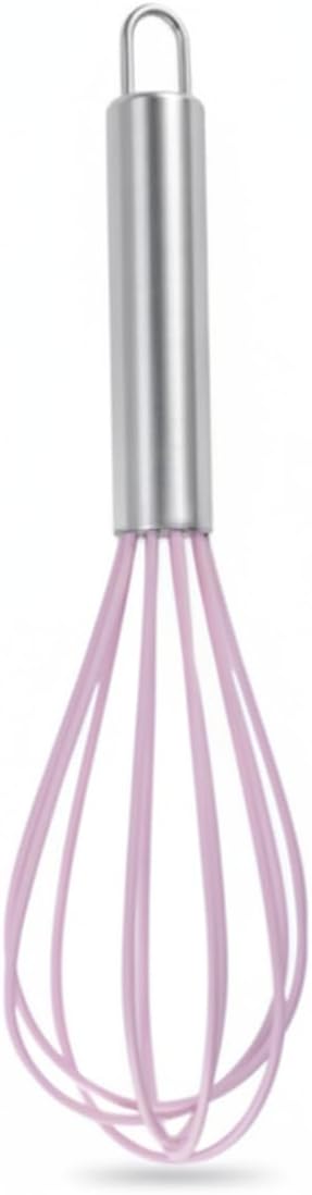 Silicone Coated Whisk, Stainless Steel Wire Balloon Whisk for Non-Stick Cookware, Mixing Tool for Eggs Batters and Sauces (1 PC)