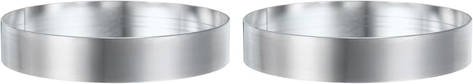 HARFINGTON 2Pcs Round Cake Ring 3.94 x 1 Inch Seamless Stainless Steel Pastry Mousse Dessert Ring Mirror Coating for Baking Cooking English Muffins Crumpet Making Tool