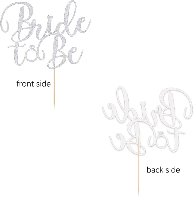 Silver Glitter Bride to Be Cake Topper - Bridal Shower Cake Topper,for Wedding Shower;Engagement;Bachelorette;Hen Party Decorations (silver)