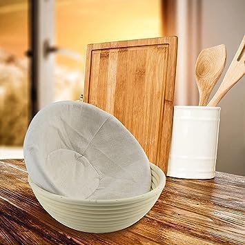 9 Inch Proofing Bread Basket Cloth, Reusable Breathable Liner Cotton Flax Banneton Proofing Bread Cloth, Round Baking supplies Bread Proofing Baskets,Baking Tools and Accessories (9 inch)