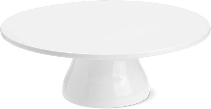 10 inch Porcelain Cake Stand, Round Dessert Stand, Cupcake Stand for Birthday Parties, Weddings, Baby Shower and Other Events, White