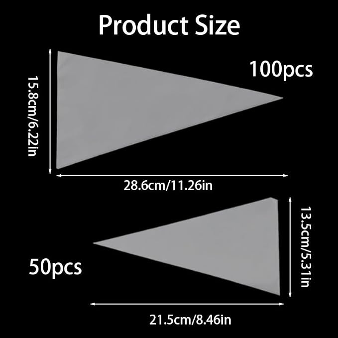 Bake Essentials 2 Sizes Piping Bags, 100PCS 12 Inch + 50PCS 9 Inch Thickened Disposable Pastry Bags, Anti-Burst Non-Slip Icing Bags for Cream Frosting, Cake & Cookie Decorating Supplies