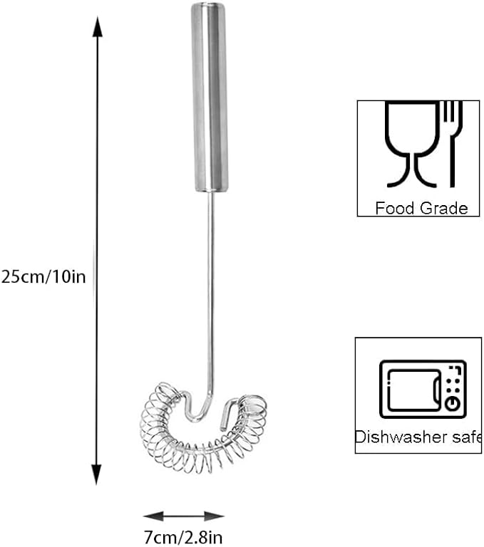 2Pcs Stainless Steel Spring Coil Whisk Set, Handheld Spiral Wire Whipper Blender Beater, Kitchen Cooking Tools for Eggs, Cream, Sauces, Gravy, 10 inch