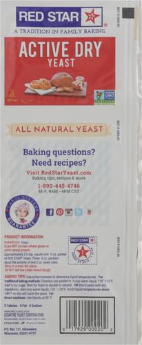 Red Star, Yeast Active Dry Gluten Free 3 Count, 0.75 Ounce