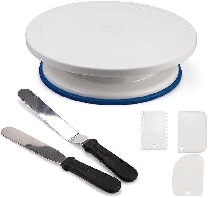 6 Pcs Cake Stand Set, Cake Decorating Supplies, Rotating Cake Turntable | for Decorating, Cake Spinner, Cake Decorating Tools, Cake Decorating Kit, Gift Set Baking Supplies 11 Inch