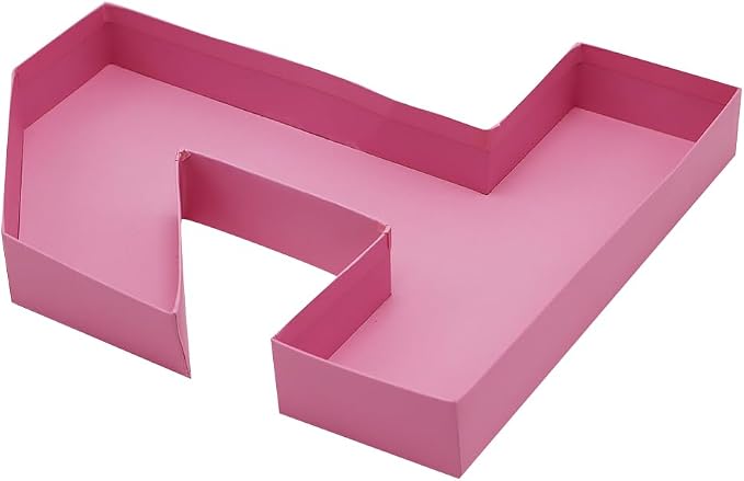 12inch Cardboard Number Fillable Food Tray Box for Charcuterie, Cupcake Arrangement,Birthday Anniversary (Pink 1)