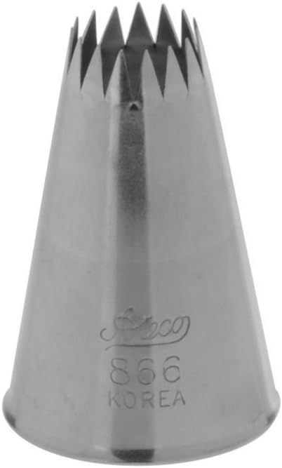 Ateco # 866 - French Star Pastry Tip 1/2'' Opening Diameter- Stainless Steel
