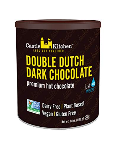 Castle Kitchen Hot Chocolate Mix Variety Pack (28 oz) – Double Decadent Dark Chocolate and Marvelous Mint Dark Chocolate – Dairy-Free, Vegan, Non-GMO, Kosher Hot Cocoa – Just Add Water – 14 oz Each, Pack of 2