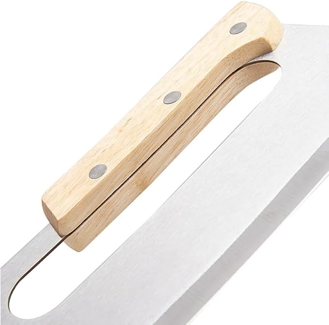 14” Dual-Grip Pizza Cutter Pizza Board | Gift Pizza Set, Best Pizza Cutter Rocker Blade, Bamboo Pizza Cutting Board, Pizza Slicer, Pizza Serving Board, Pizza Rocker Knife For Cutting Pizza Piza