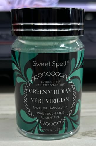 Sweet Spell Luster Dust Edible Glitter (15g) - Shimmer Pearl Dust Powder for Decorating Cakes, Chocolate, Drinks, Cocktails - 100% Edible, Food Grade, Vegan, Gluten-Free (Mermaid Green)