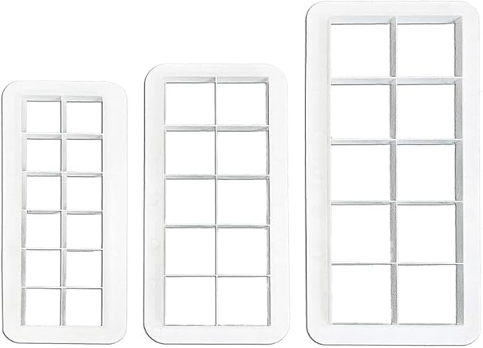 3Pcs White Square Cookie Cutter Set, Geometric Multicutter Cake Fondant Cutter, 3 Size Square Biscuit Cutters, Easy to Store, Cookie Cutter Baking Tools, Cookie Cutters