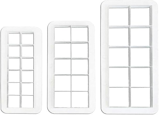 3Pcs White Square Cookie Cutter Set, Geometric Multicutter Cake Fondant Cutter, 3 Size Square Biscuit Cutters, Easy to Store, Cookie Cutter Baking Tools, Cookie Cutters