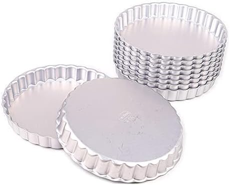 LoBake 10pcs per lot Various Design Fluted Edge Wavy Flower Cup Boat Round Shape Aluminium Tart Mould Jelly Pudding Cup Cupcake Mold Baking (C19)