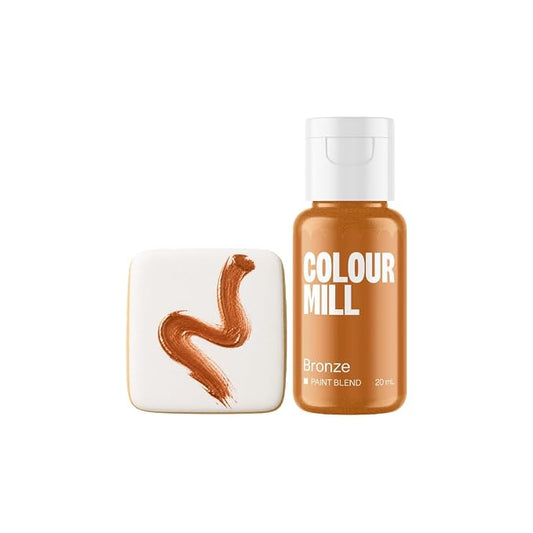 Colour Mill Edible Food Paint – Vibrant Cake & Fondant Decorating Colors for Cookies, Chocolate, Royal Icing & Desserts 20 Milliliters - Metallic Bronze