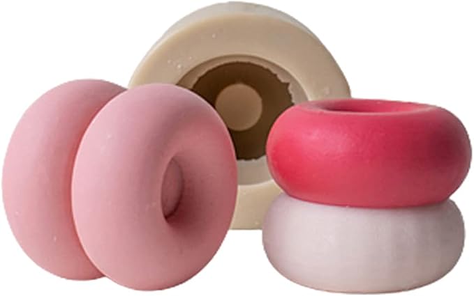 RUNAAJA New Geometric Round Doughnut Candle Abrasive ins Korea oblate DIY Candle Silicone Mold for Soap Tray Handmade Candle Lotion Bar Bath Bomb Cake Home Decoration (2)