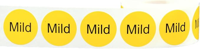 Yellow with Black Mild Circle Dot Adhesive Stickers, 1 Inch Round Labels, 500 Total Stickers