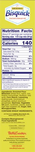 Betty Crocker Bisquick Pancake and Baking Mix,Original,Makes About 60 Pancakes,40 oz,(Pack of 2)