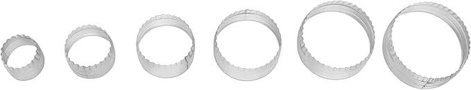 Set of 6 | Circle 2 Sided Biscuit Sandwich Fondant Cutter Set | Multi Size