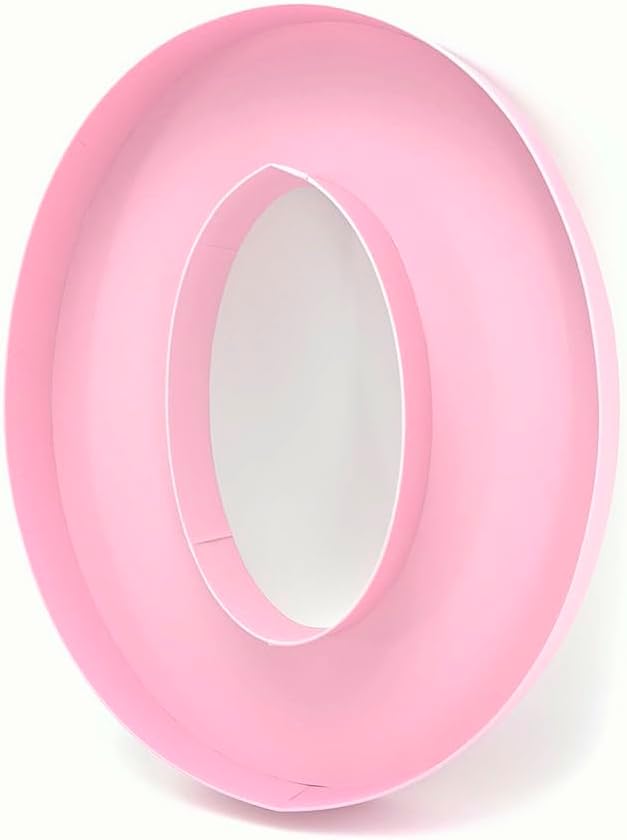 12inch Cardboard Number Fillable Food Tray Box for Charcuterie, Cupcake Arrangement,Birthday Anniversary (Pink 0)