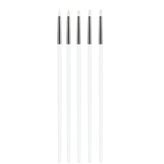 5Pcs Silicone Sculpting Tools, White Clay Sculpting Tools, Multi-Shape Silicone Brushes, Pottery Modeling Tools for Polymer Clay, Ceramics, Nail Art, Fondant & Craft DIY