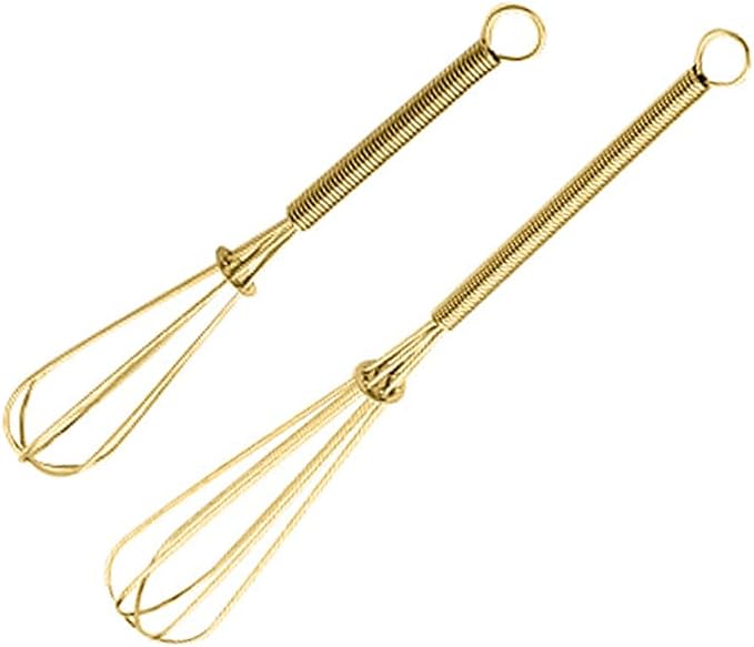 Stainless Steel Mini Whisk Set of 2, Small Wire Hand Whisks, Kitchen Cookware for Cooking, Whisking, Blending, Beating, 5/7/8/10 inch