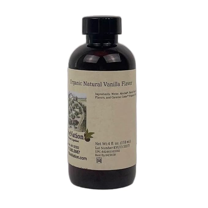OliveNation Organic Vanilla Extract from Natural Bourbon Madagascar Vanilla Beans, Non-GMO, Gluten Free, Kosher, Vegan - 4 ounces
