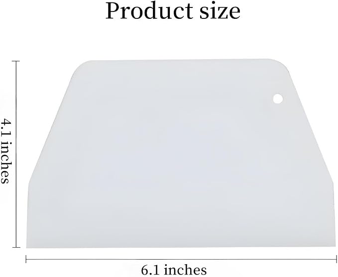 3-Piece Dough Scraper, Trapezoidal Plastic Scraper, 6.1x4.1 Inches | for Pizza Pastry Dough, Cake, Pastry