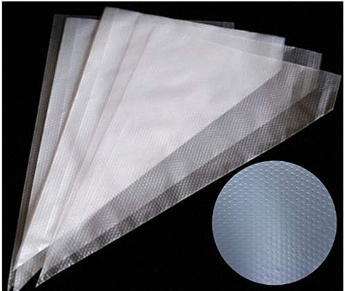 Disposable Cake Decorating Bags Set of 100 - White 14 Inch Round Piping Bags for Cakes, Cupcakes, Cookies, Chocolate, Pie