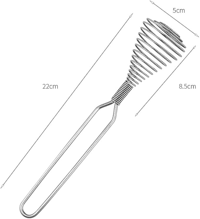 Silver 8 Inch Stainless Steel Spring Whisk Mini French Spring Coil Whisks Egg Whisk Wire Whip Cream Beater Kitchen Utensils for Stirring, Baking and Cooking, Cooking Utensils