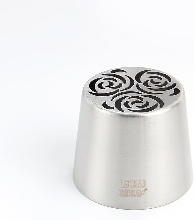1 Piece Stainless Steel XXL Russian 3 Flowers Pattern Icing Tips,Pastry Frosting Piping Nozzles for Cake Marshmallow Bouquet,Cake Decorating Tips Baking Tools,Flower Frosting Nozzles for Decorating