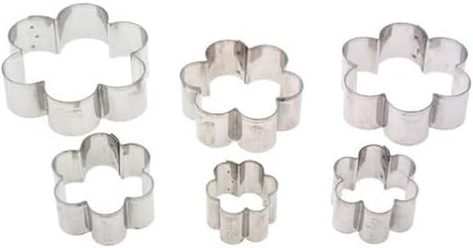 HARQ9 Ateco Plain Edge Daisy Cutters in Graduated Sizes, Stainless Steel, 6 Pc Set