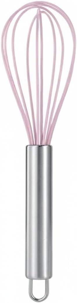 Silicone Whisk, Non-Scratch Coated Wires with Stainless Steel Core for Mixing Batters and Sauces in Nonstick Cookware, 13 Inch (1 PC)
