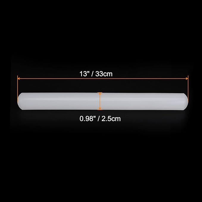 HARFINGTON 13 Inch x 0.98 Inch PP Plastic Non-Stick Fondant Rolling Pin - Dough Roller for Cookie, Pastry, Pizza, Clay - Kitchen Decorating Tools