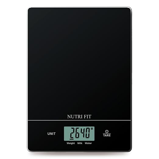Digital Food Scale Kitchen Scales Grams and Ounces for Weight Loss Baking Cooking of NUTRI FIT, Max 11lb 1g Increment, Ultra-Thin Size and Hang to Wall