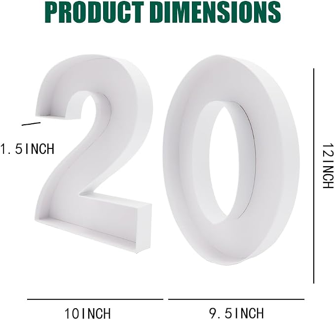 12inch Cardboard Number Fillable Food Tray Box for Charcuterie, Cupcake Arrangement, Birthday Anniversary (White, 20)