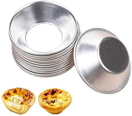 10 Pieces Aluminum Egg Pie Mold Cupcake Tin Mini Pie Pan Anodized Pie Pan Muffin Cake Mold Baking Cup Pudding Baking Tool