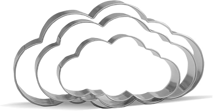 Cloud Cookie Cutter Set - 4.7”,3.9”,3” - 3 Piece - Stainless Steel