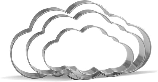 Cloud Cookie Cutter Set - 4.7”,3.9”,3” - 3 Piece - Stainless Steel