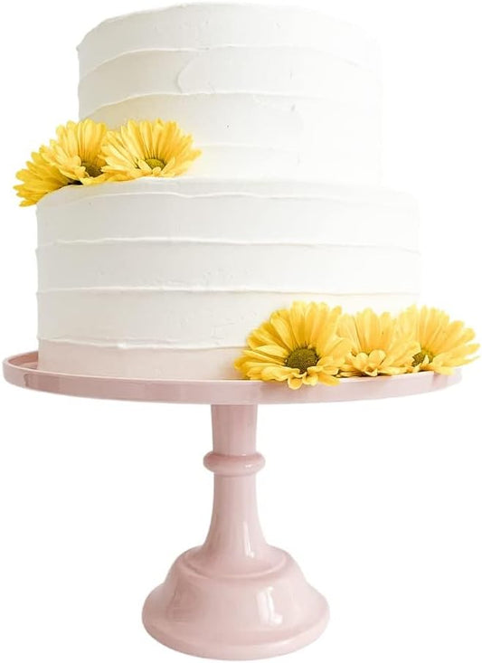 Sprinkles & Confetti 11" Baby Pink Melamine Cake Stand – Reusable Dessert Display for Valentine’s Day, 4th of July, Weddings, Showers & Birthdays