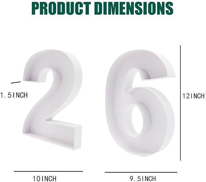 12inch Cardboard Number Fillable Food Tray Box for Charcuterie, Cupcake Arrangement,Birthday Anniversary (White, 26)