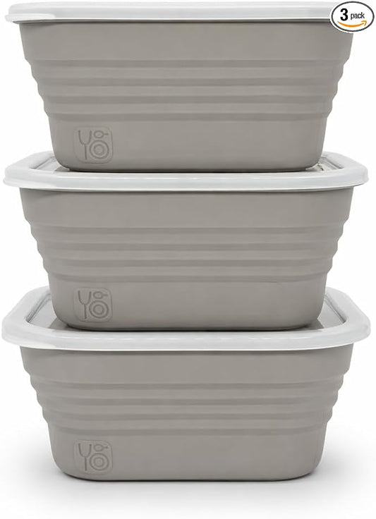 Pizza Dough Proofing Box Set of 3, Collapsible Dough Bowl Containers with Airtight Lids, Bread Proofing Box for Sourdough and Artisan Loaves, Stackable Bread Proofer for Home Bakers