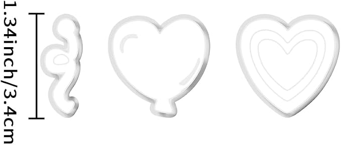 Xaekicr Heart Balloon Polymer Clay Cutters Set – 3Pcs Clay Earring Cutters for DIY Jewelry, Love Shape Clay Tools and Polymer Clay Molds