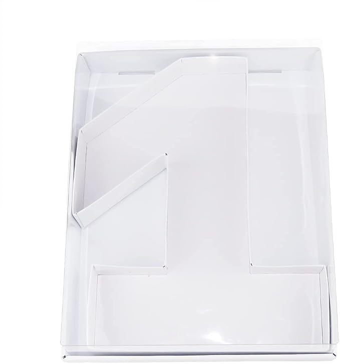 WENPACK 12.5" Cardboard Number Shaped Mache Box Strawberries Fillable Sweets Gift Box with Clear Lid (White, 1)