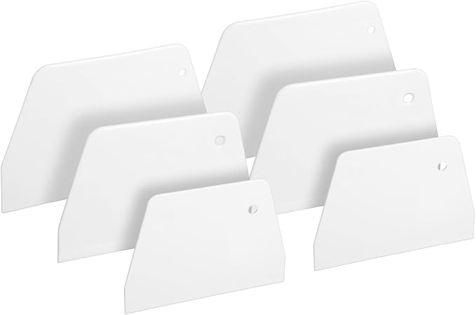 6Pcs Flexible Cake Scrapers and Smoother 3 Sizes Dough Cutter Bowl Scrapers | Plastic Dough Scraper, Flexible Bench Scraper Practical Multipurpose Food Scrappers for Bread Doughs Cake Fondant Icing