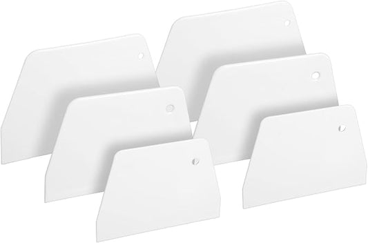 6Pcs Flexible Cake Scrapers and Smoother 3 Sizes Dough Cutter Bowl Scrapers | Plastic Dough Scraper, Flexible Bench Scraper Practical Multipurpose Food Scrappers for Bread Doughs Cake Fondant Icing
