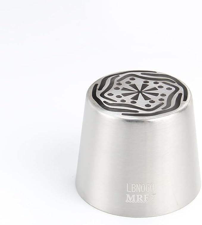 1 Piece Stainless Steel Extra Large Compact Flower Icing Tips,Pastry Frosting Russian Piping Nozzles for Marshmallow Bouquet,Cake Decorating Dessert Piping Tips,Flower Frosting Nozzles for Decorating